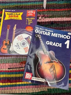 Beginner Guitar Instruction Lot First Act Learn Play CD + Mel Bay Grade 1